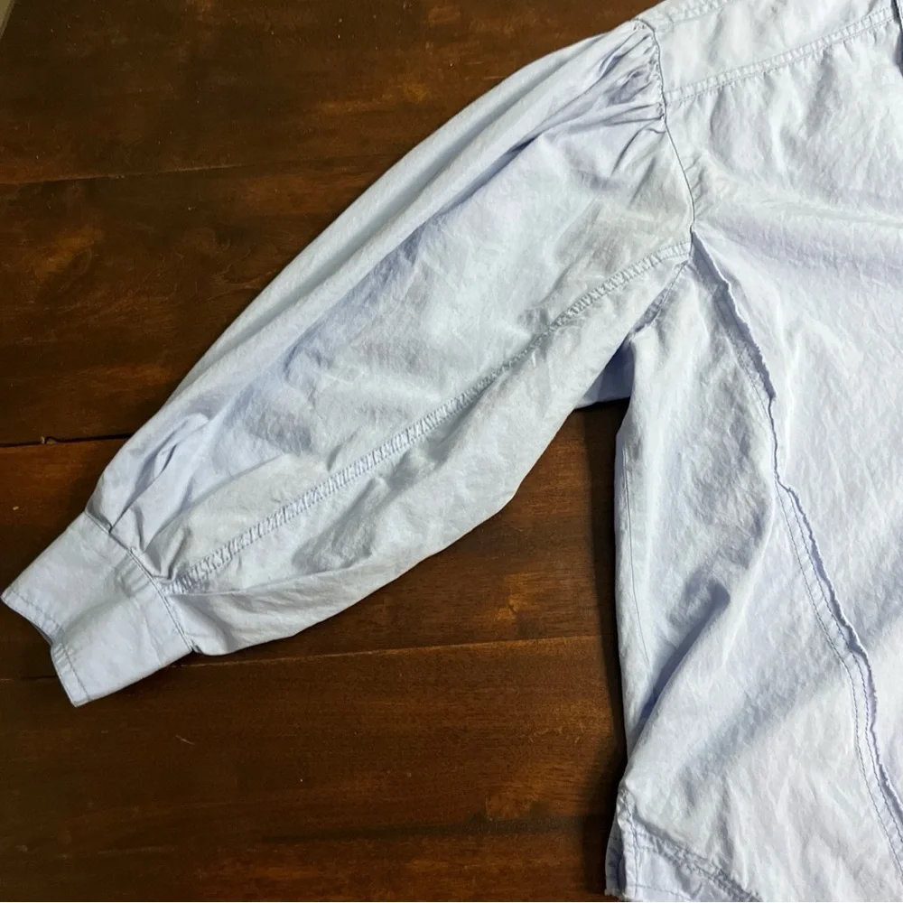 Free People Light Blue Button-Up Shirt